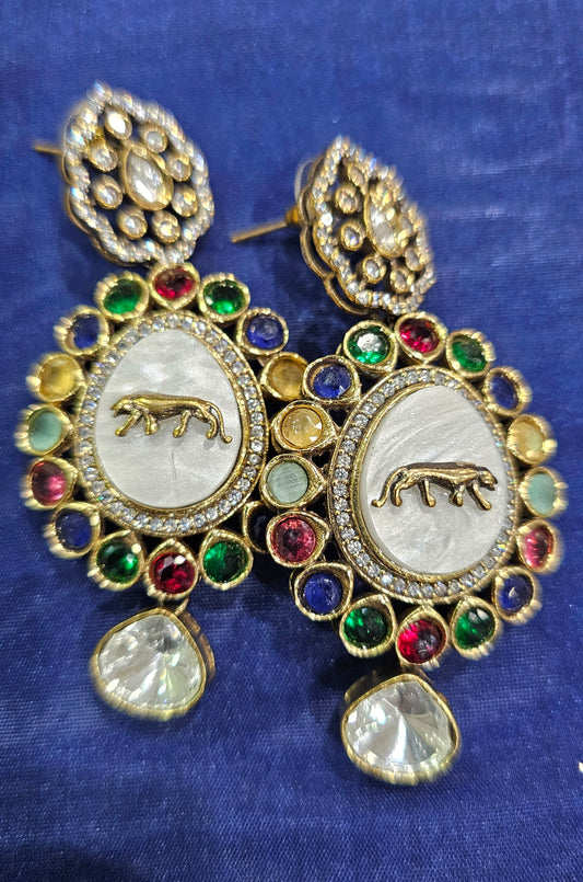 Navratna Sabhyasaachi inspired statement earings